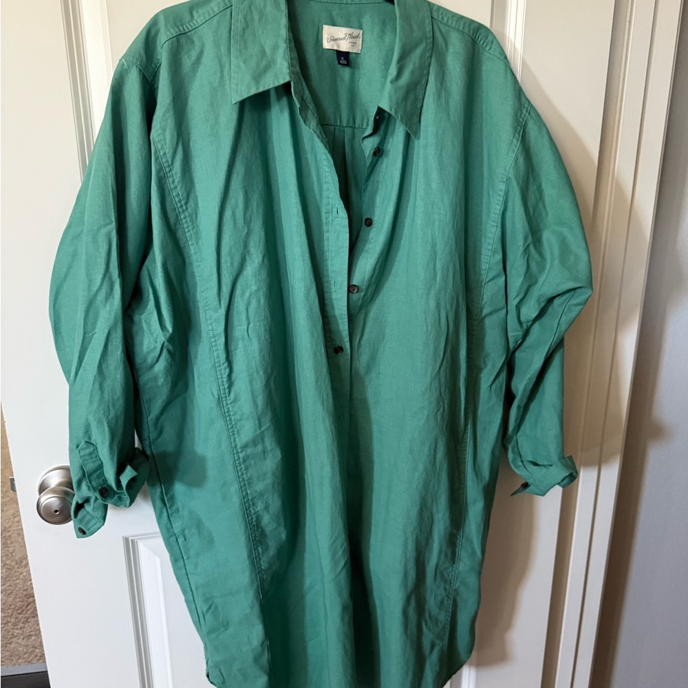 Universal Thread Teal Button-Up Blouse/Dress